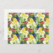 Parrots und Tropical Frucht Postkarte (Vorne/Hinten)
