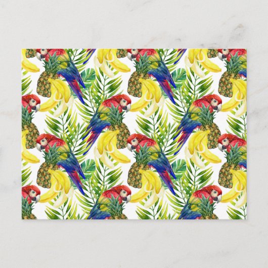 Parrots und Tropical Frucht Postkarte (Vorderseite)