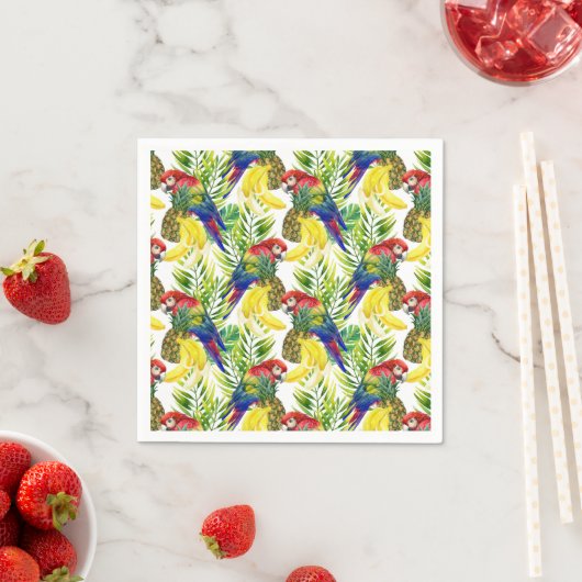Parrots und Tropical Frucht Serviette (Beispiel)