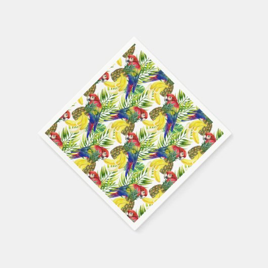 Parrots und Tropical Frucht Serviette (Ecke)