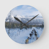 ParrotSleds - Landscape Runde Wanduhr (Vorderseite)