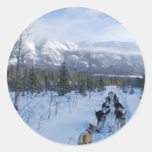 ParrotSleds - Landschaft Runder Aufkleber