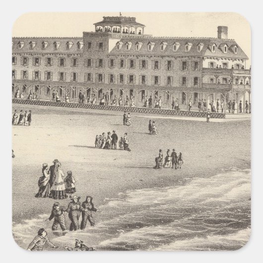 Parry House, Beach Haven, NJ Quadratischer Aufkleber (Vorderseite)