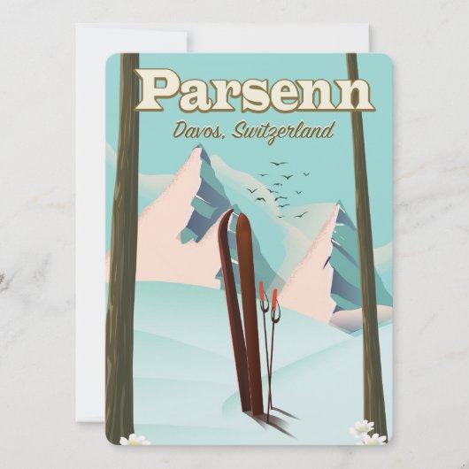Parsenn Switzerland Skitourenplakat. (Vorderseite)