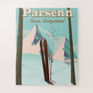 Parsenn Switzerland Skitourenplakat. Puzzle