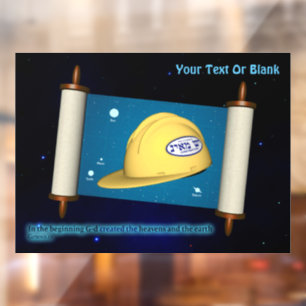Parshat Bereshit - Yesh M'ayn Construction Fensteraufkleber