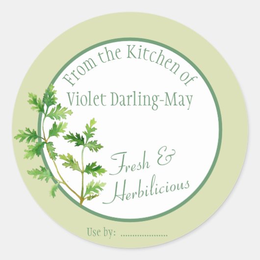 Parsley Herb - hausgemachte Backgeschenke Food Lab Runder Aufkleber (Vorderseite)