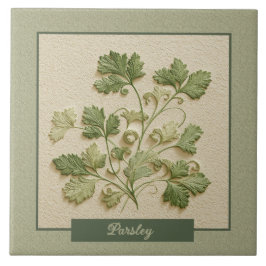 Parsley Herb Kitchen Green Faux Relief Fliese