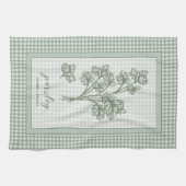 Parsley Herb Kitchen Towel – Green Gingham Border Geschirrtuch (Horizontal)