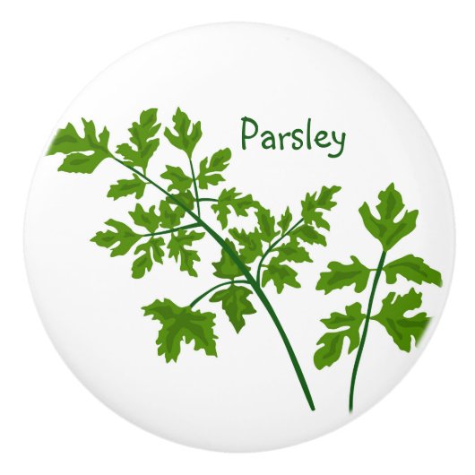 Parsley Herbs Kitchen Keramik Knob Keramikknauf (Vorderseite)