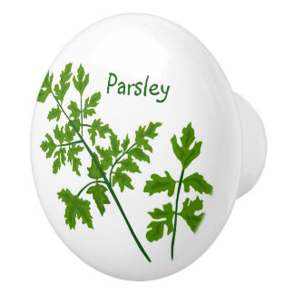 Parsley Herbs Kitchen Keramik Knob Keramikknauf