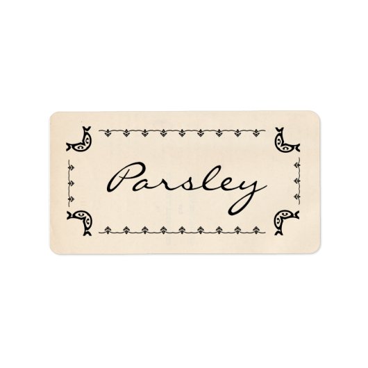 Parsley Labels im Vintagen Stil Adressaufkleber (Vorne)