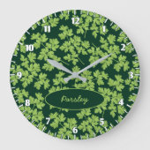 Parsley Pattern Große Wanduhr (Vorderseite)