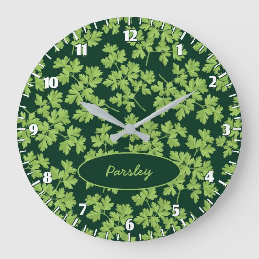 Parsley Pattern Große Wanduhr (Vorderseite)