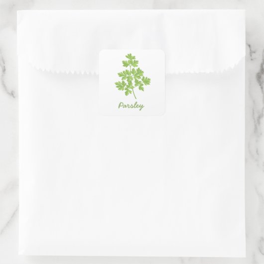 Parsley Quadratischer Aufkleber (Tasche)