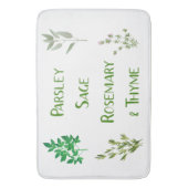 Parsley Sage Rosemary Thyme Herbal Design Bath Mat Badematte (Vorderseite Vertikal)