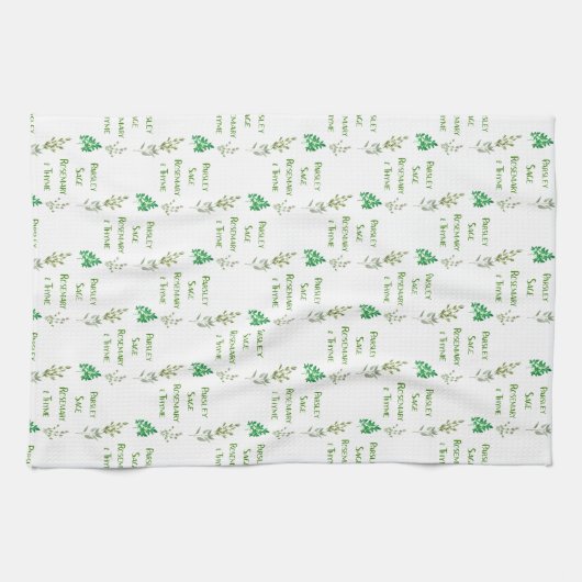 Parsley Sage Rosemary Thyme Herbal Design Geschirrtuch (Horizontal)