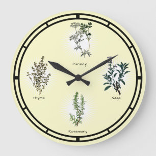 Parsley Sage Rosemary & Thyme Herbs Große Wanduhr