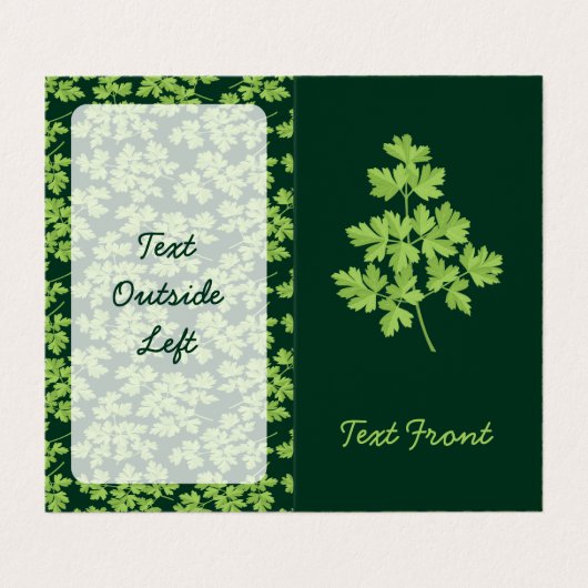 Parsley Vertical Visitenkarten (Außenseite Aufgefaltet)