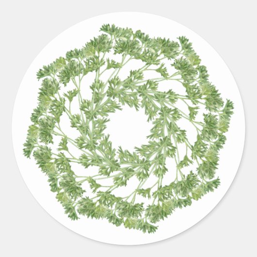PARSLEY WREATH Kleine Round Stickers (Vorderseite)