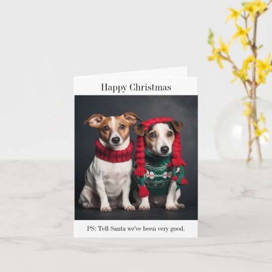 Parson Jack Russell Hogs Weihnachtskarte Karte (Gelbe Blume)
