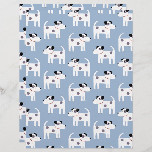 Parson Jack Russell Terrier Dog Pattern Blue (Vorne/Hinten)