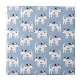 Parson Jack Russell Terrier Dog Pattern Blue Fliese (Vorderseite)