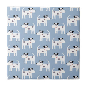 Parson Jack Russell Terrier Dog Pattern Blue Fliese