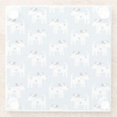 Parson Jack Russell Terrier Dog Pattern Blue Glasuntersetzer (Rückseite)