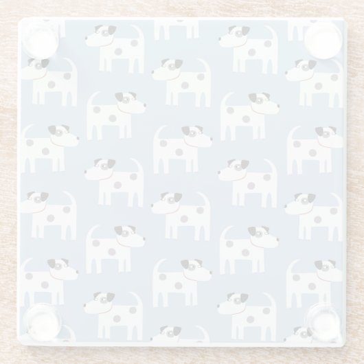 Parson Jack Russell Terrier Dog Pattern Blue Glasuntersetzer (Rückseite)