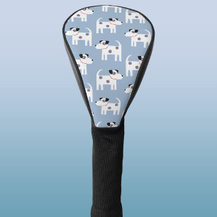 Parson Jack Russell Terrier Dog Pattern Blue Golf Headcover