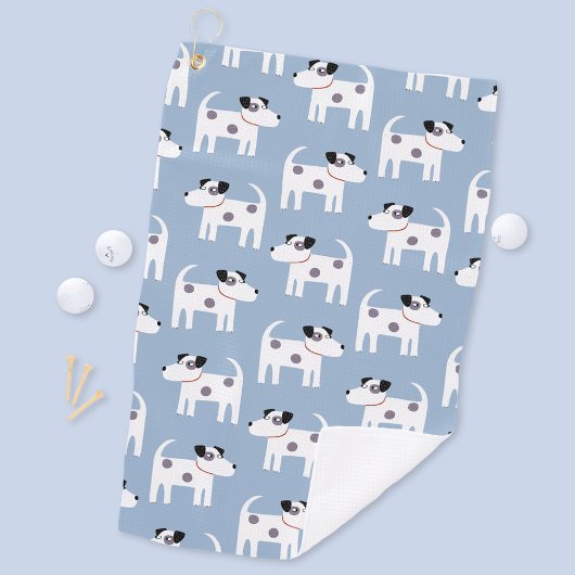 Parson Jack Russell Terrier Dog Pattern Blue Golfhandtuch