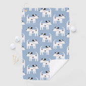 Parson Jack Russell Terrier Dog Pattern Blue Golfhandtuch (Insitu)