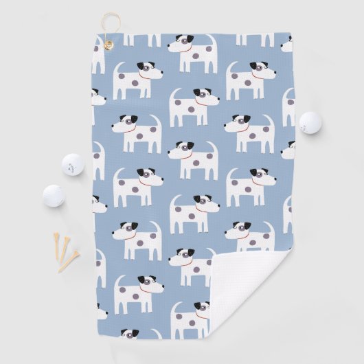 Parson Jack Russell Terrier Dog Pattern Blue Golfhandtuch (Insitu)