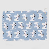 Parson Jack Russell Terrier Dog Pattern Blue Golfhandtuch (Horizontal)