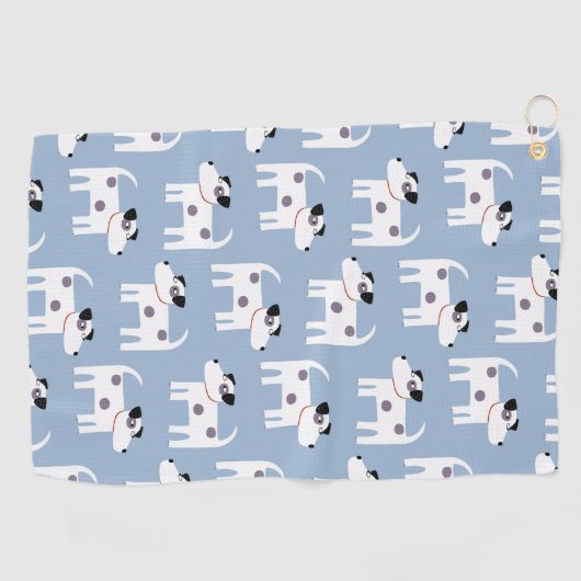 Parson Jack Russell Terrier Dog Pattern Blue Golfhandtuch (Horizontal)