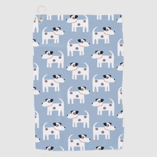 Parson Jack Russell Terrier Dog Pattern Blue Golfhandtuch (Vorderseite)