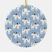 Parson Jack Russell Terrier Dog Pattern Blue Keramik Ornament (Vorne)