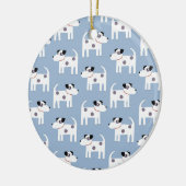 Parson Jack Russell Terrier Dog Pattern Blue Keramik Ornament (Links)