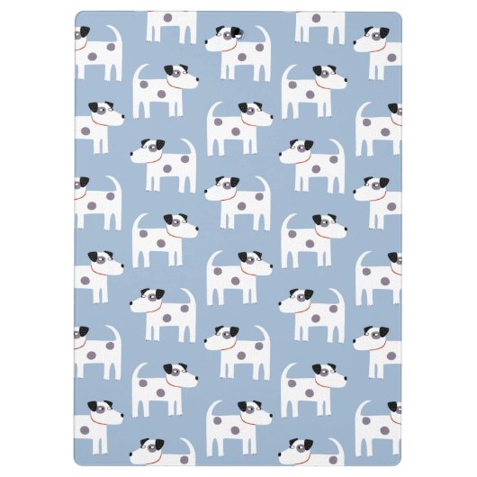 Parson Jack Russell Terrier Dog Pattern Blue Klemmbrett (Rückseite)