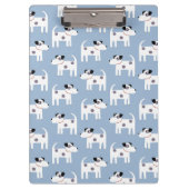 Parson Jack Russell Terrier Dog Pattern Blue Klemmbrett (Vorderseite)