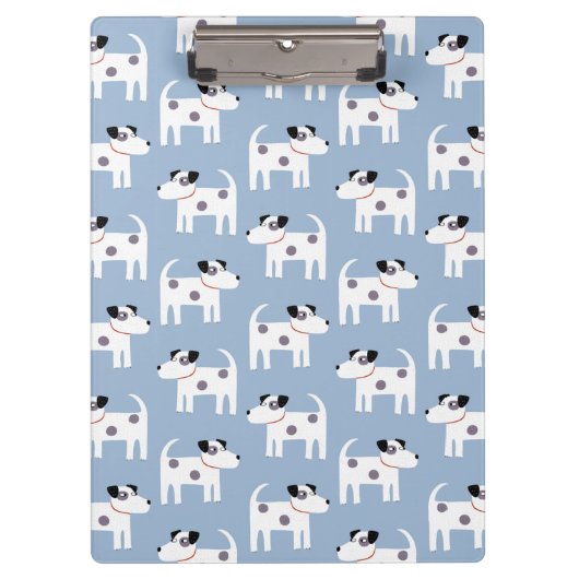 Parson Jack Russell Terrier Dog Pattern Blue Klemmbrett (Vorderseite)