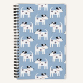 Parson Jack Russell Terrier Dog Pattern Blue Notizblock (Vorderseite)