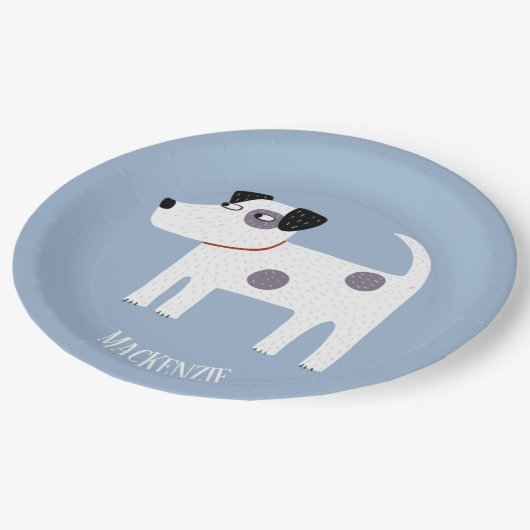Parson Jack Russell Terrier Dog Personalisiert Pappteller (Schrägansicht)