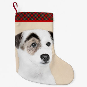 Parson Jack Russell Terrier Gemälde - Hundekunst Kleiner Weihnachtsstrumpf