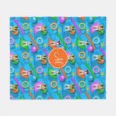 Parson Jack Russell Terrier Hund Pool Party Muster Fleecedecke (Vorderseite (Horizontal))