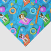 Parson Jack Russell Terrier Hund Pool Party Muster Seidenpapier (Ausschnitt)