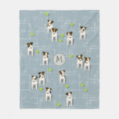 Parson / Jack Russell Terrier Hunde mit Tennisbäll Fleecedecke (Vorderseite)
