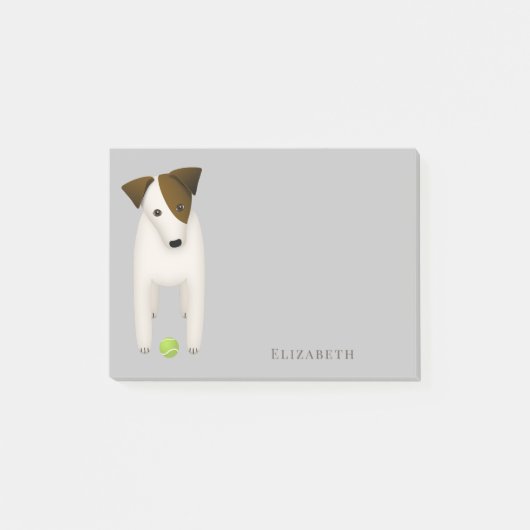 Parson Jack Russell Terrier mit niedlicher Kopfnei Post-it Klebezettel (Vorderseite)