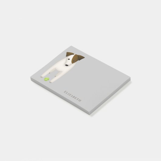 Parson Jack Russell Terrier mit niedlicher Kopfnei Post-it Klebezettel (angewinkelt)